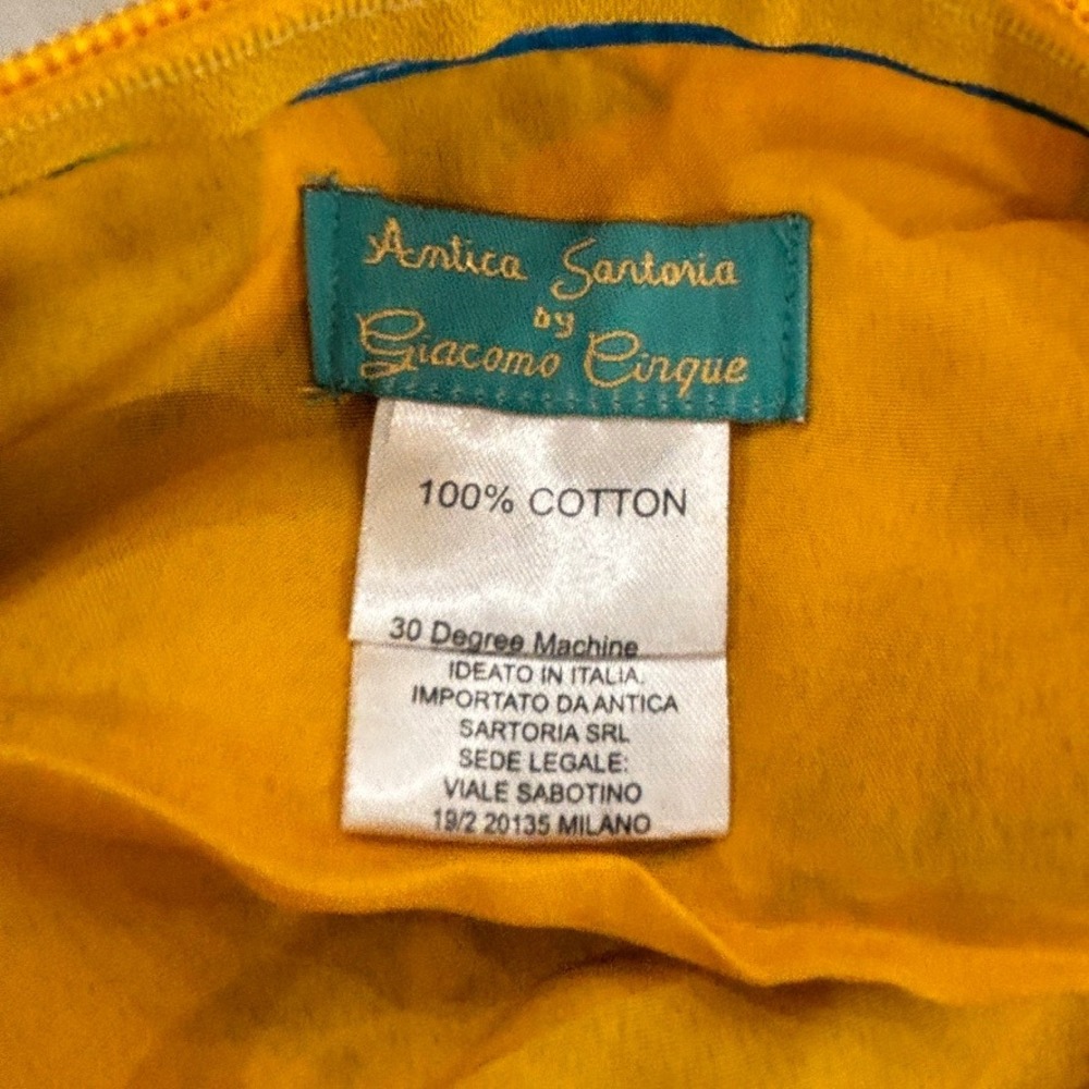 Antica Sartoria by Giacomo Cinque Citrus Print Cotton Shoulder Bag Italy NWT - Picture 5 of 6